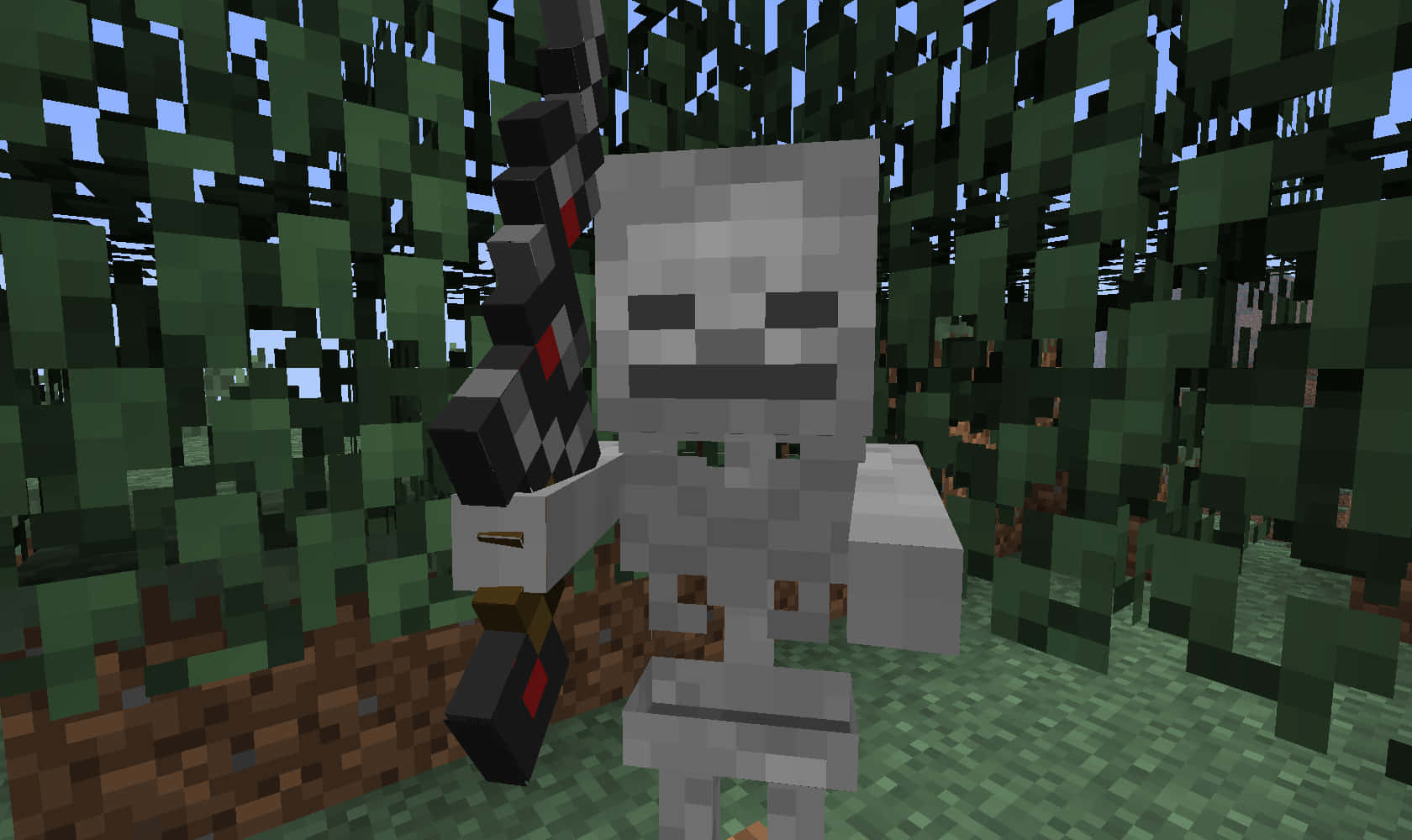 Minecraft skeleton, pixelated, Minecraft skeleton warrior, HD Desktop Wallpaper