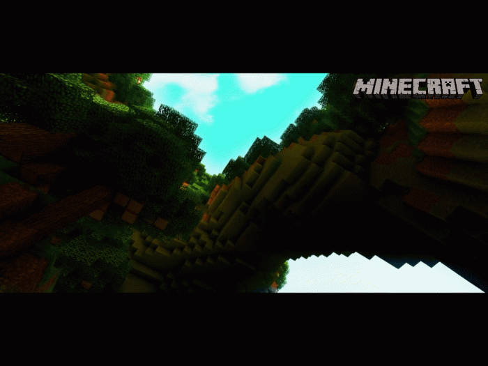 Minecraft, blocky trees, terrain, SD Desktop Wallpaper