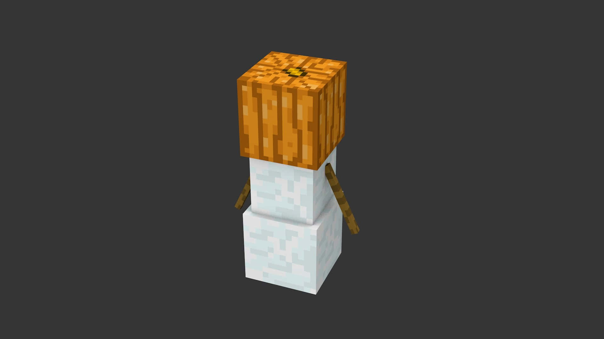 Minecraft Snow Golem, white blocks, wooden pumpkin head, Full HD Desktop Wallpaper