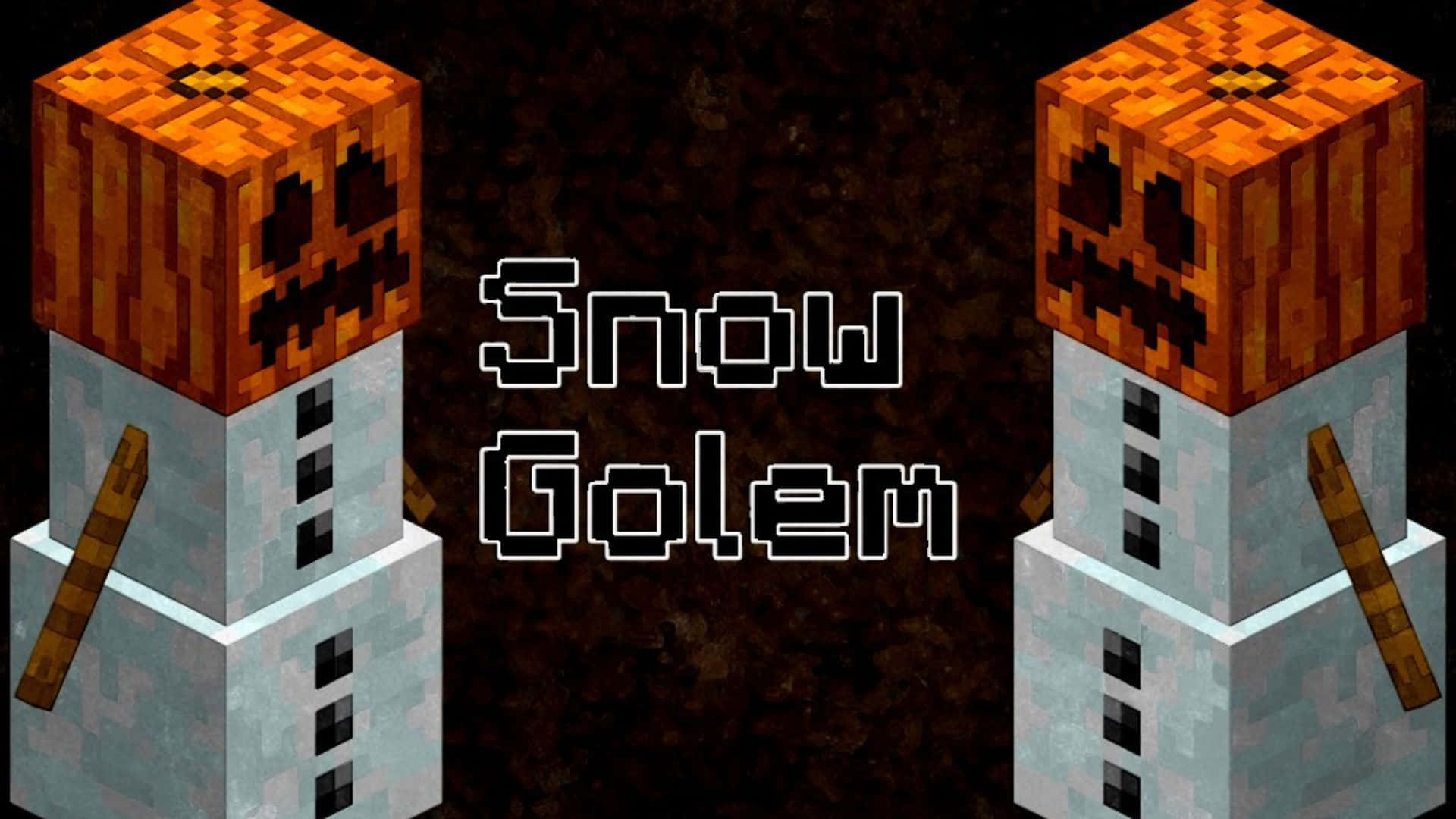Minecraft Snow Golem, pumpkin heads, pixelated, Full HD Desktop Wallpaper