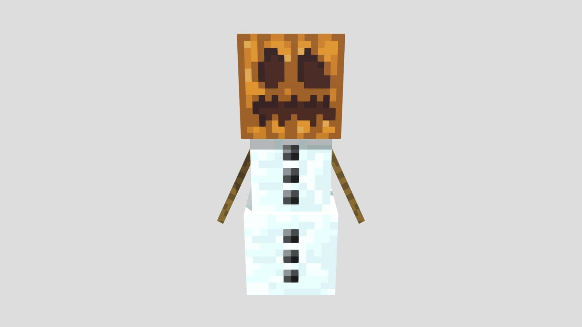 Minecraft Snow Golem, pixelated, snowman, Full HD Desktop Wallpaper