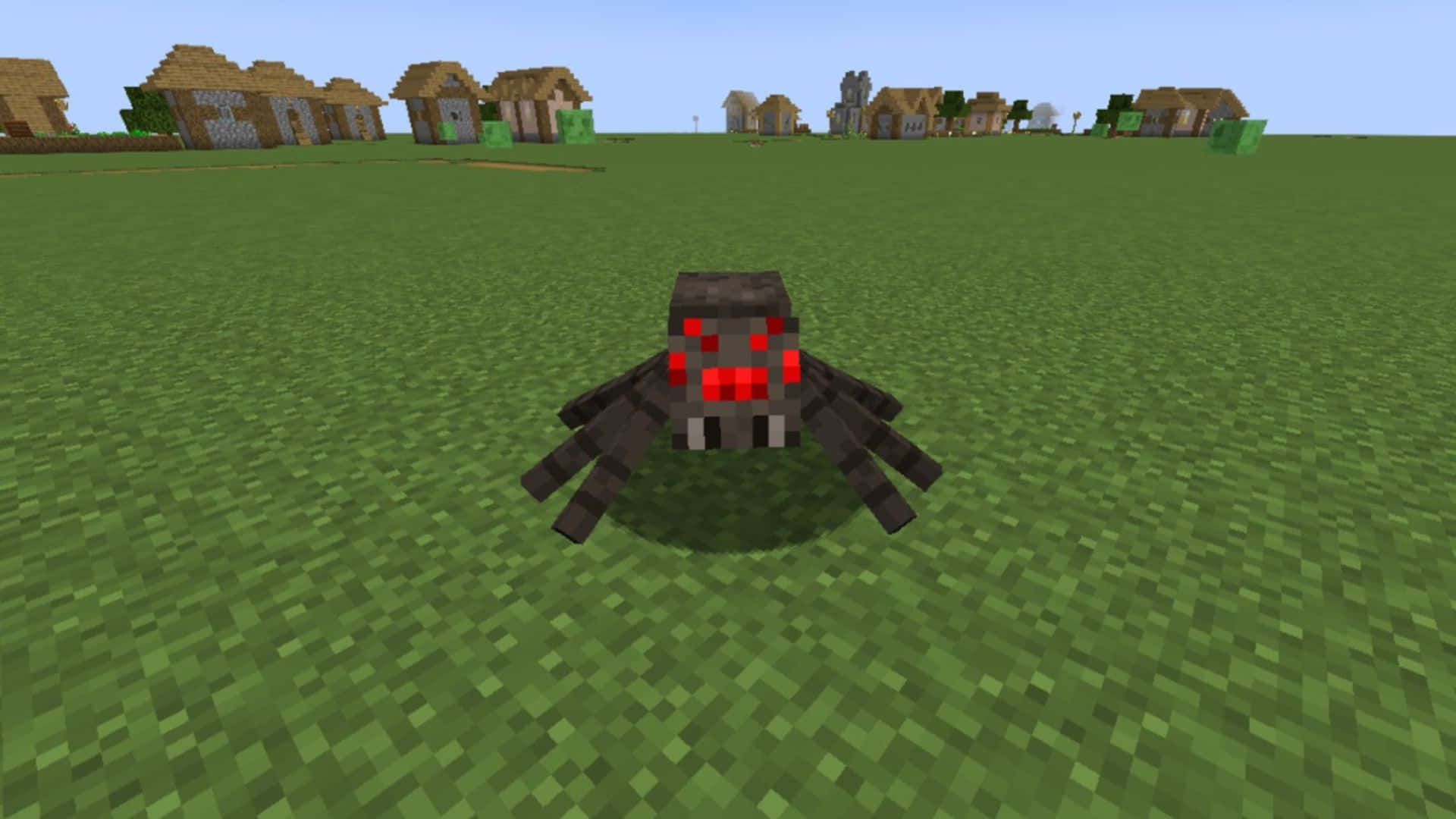 Minecraft Spider, pixelated, black, Full HD Desktop Wallpaper