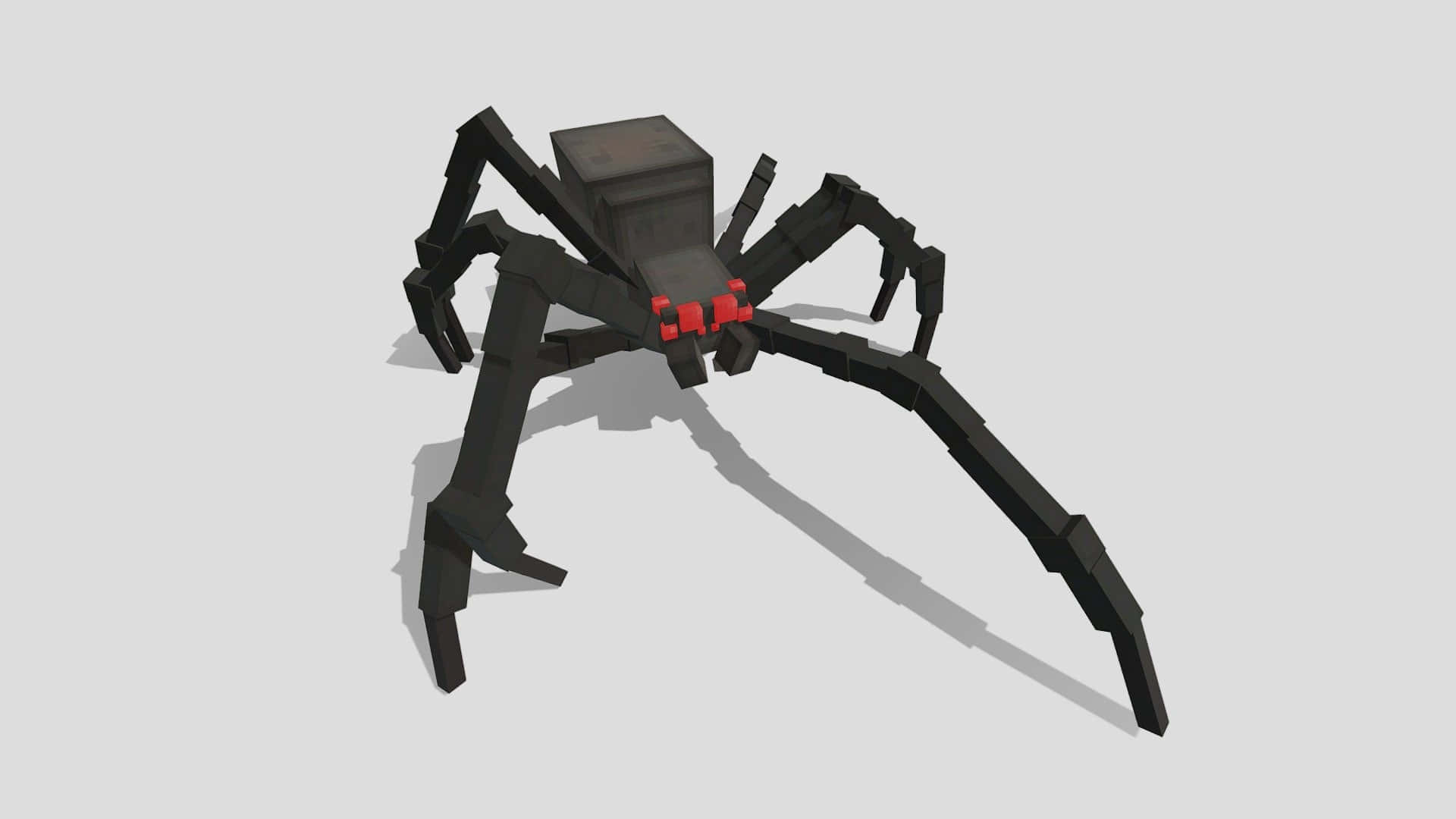 Minecraft Spider, blocky, black, Full HD Desktop Wallpaper