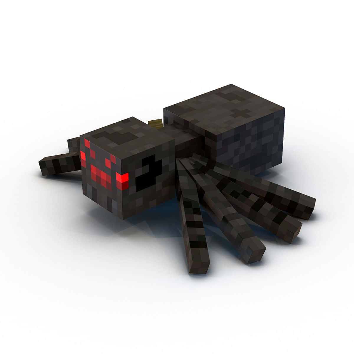 Minecraft spider, pixelated black spider, glowing red eyes, SD Desktop Wallpaper