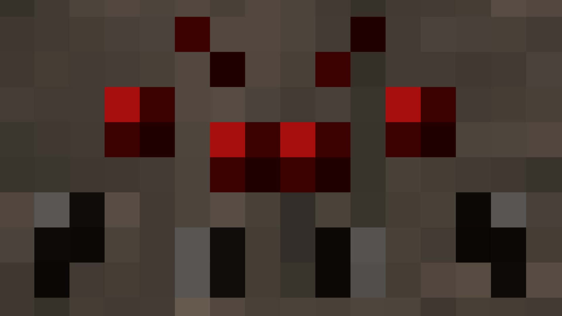 Minecraft Spider, pixelated, red and gray, Full HD Desktop Wallpaper