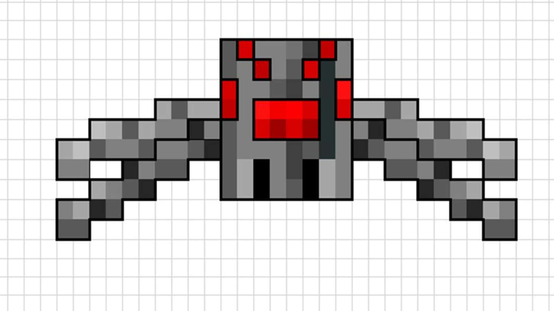 Minecraft Spider, gray body, red eyes, Full HD Desktop Wallpaper