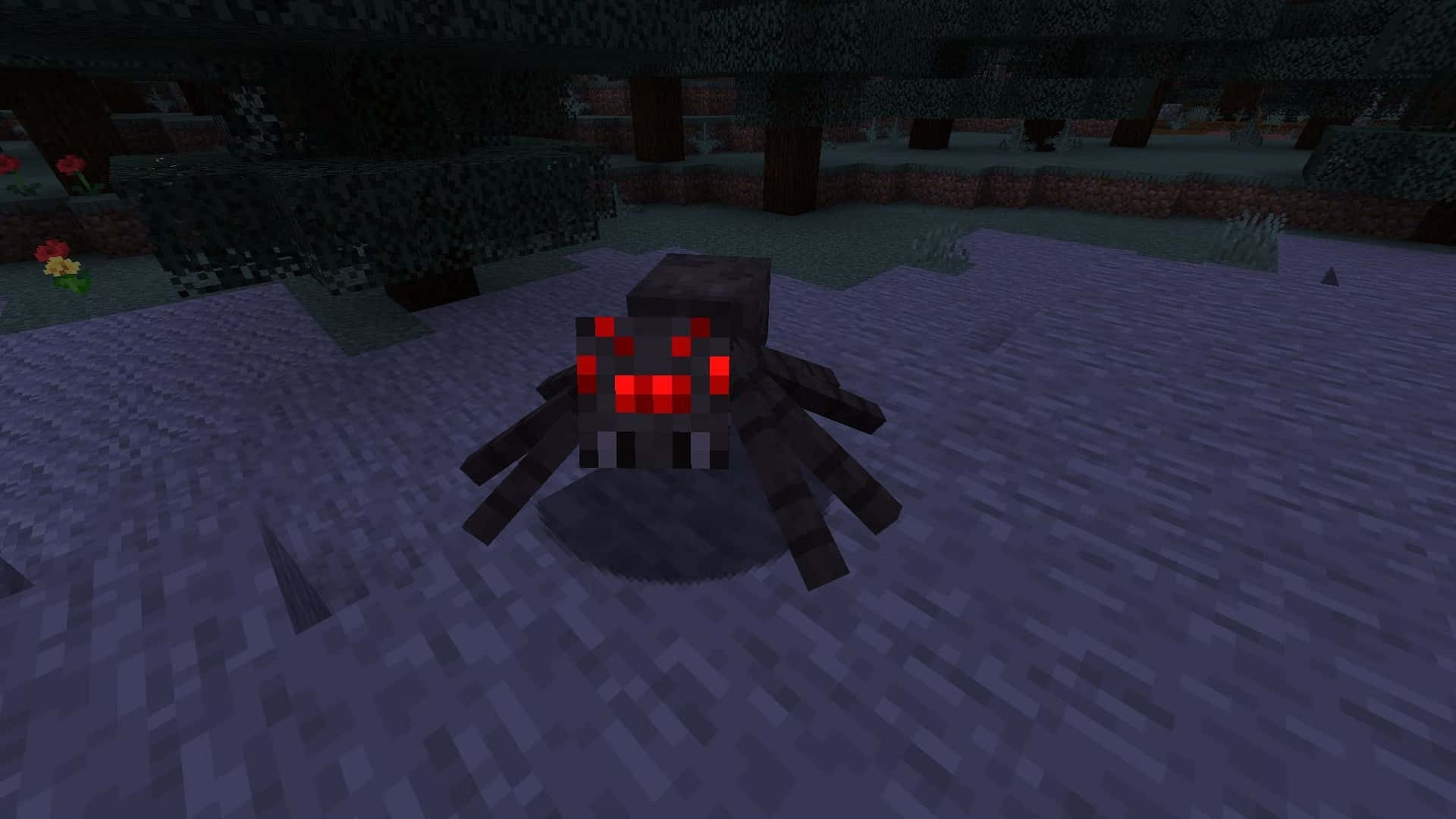 Minecraft Spider, black spider, glowing red eyes, Full HD Desktop Wallpaper
