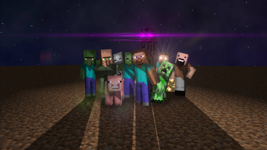 Minecraft characters, zombies, creepers, SD Desktop Wallpaper