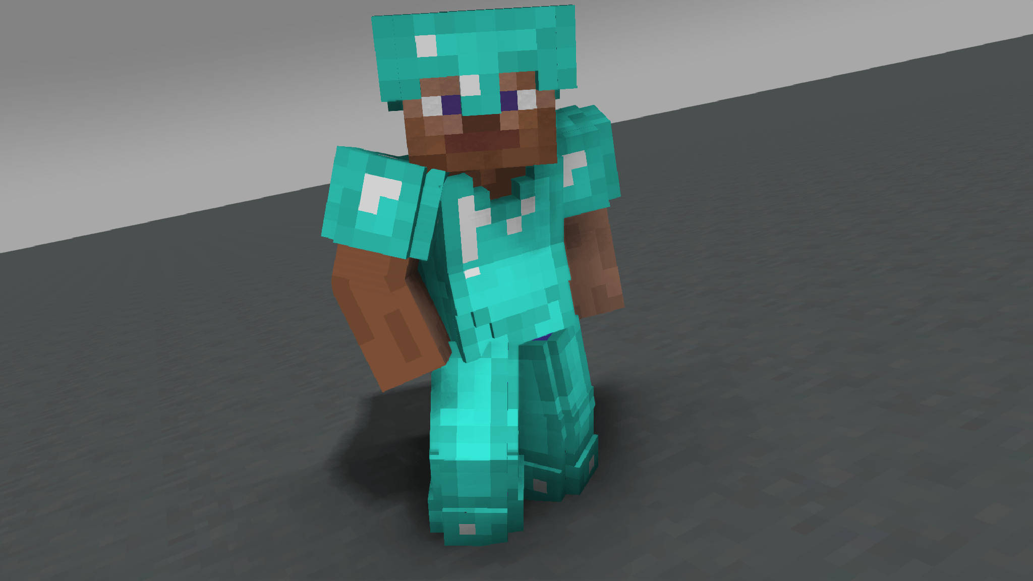 Minecraft Steve, diamond armor, pixelated, Full HD Desktop Wallpaper