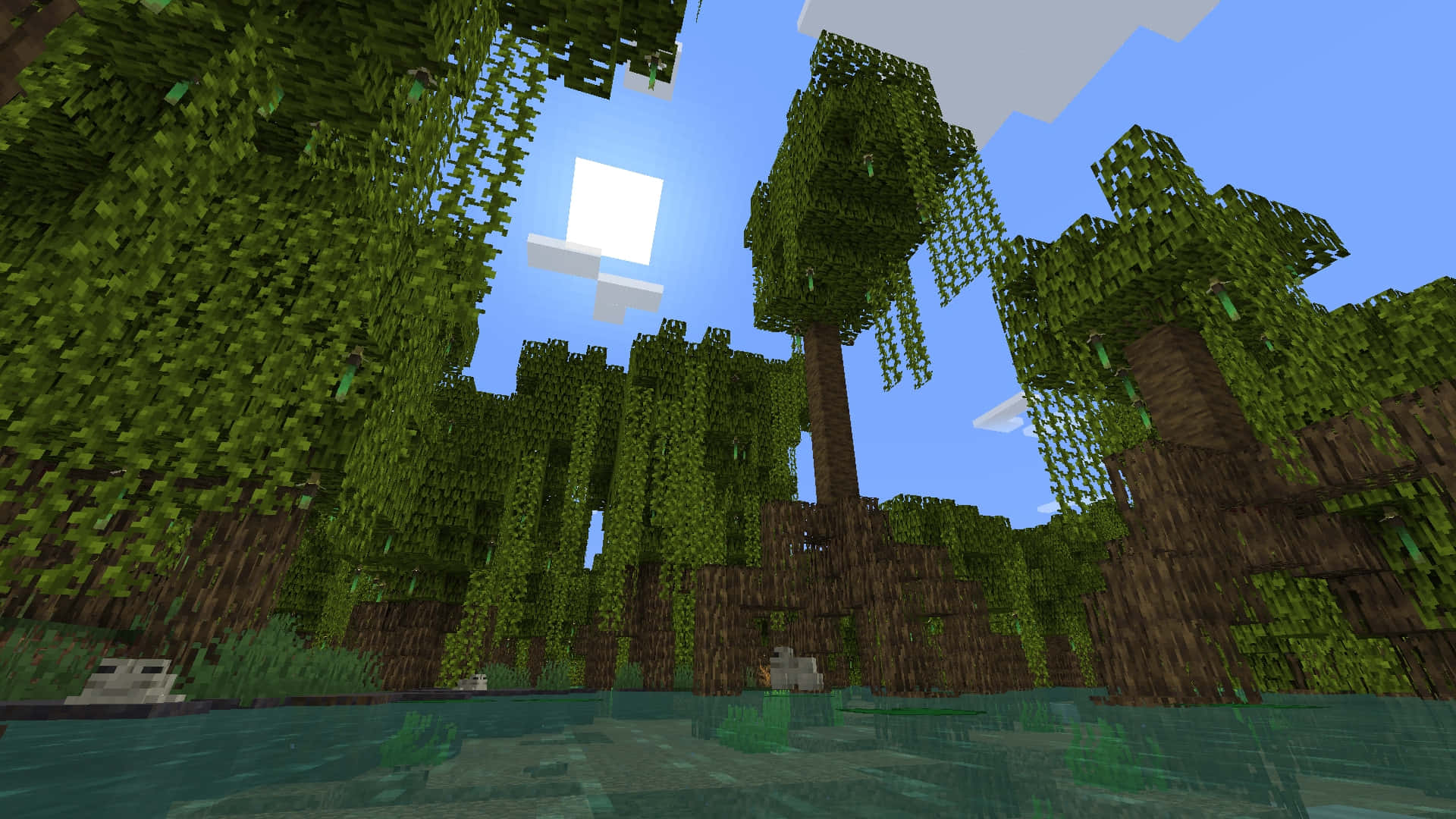 Minecraft, Survival Mode, jungle, Full HD Desktop Wallpaper