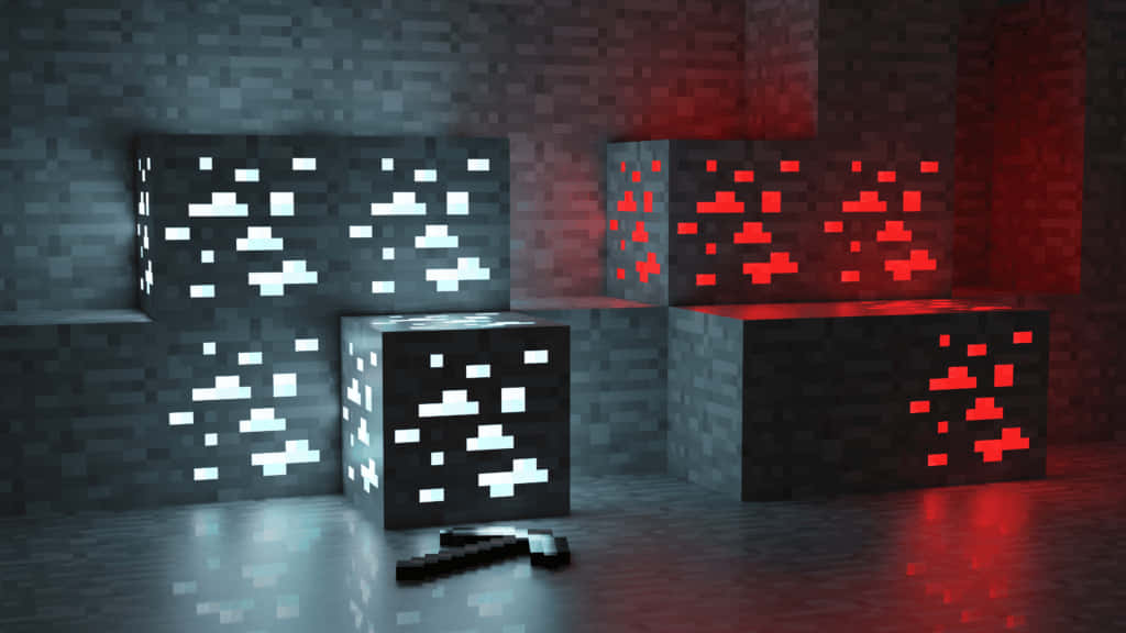Minecraft, sunset, pixelated Minecraft blocks, SD Desktop Wallpaper