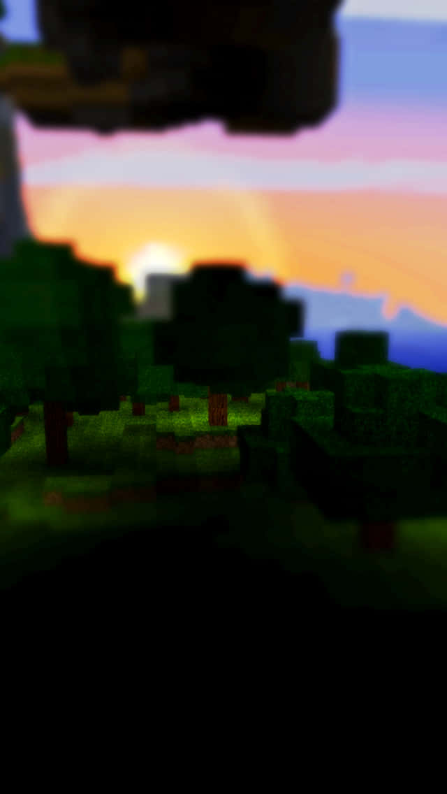 Minecraft, Sunset, glowing trees, SD Phone Wallpaper