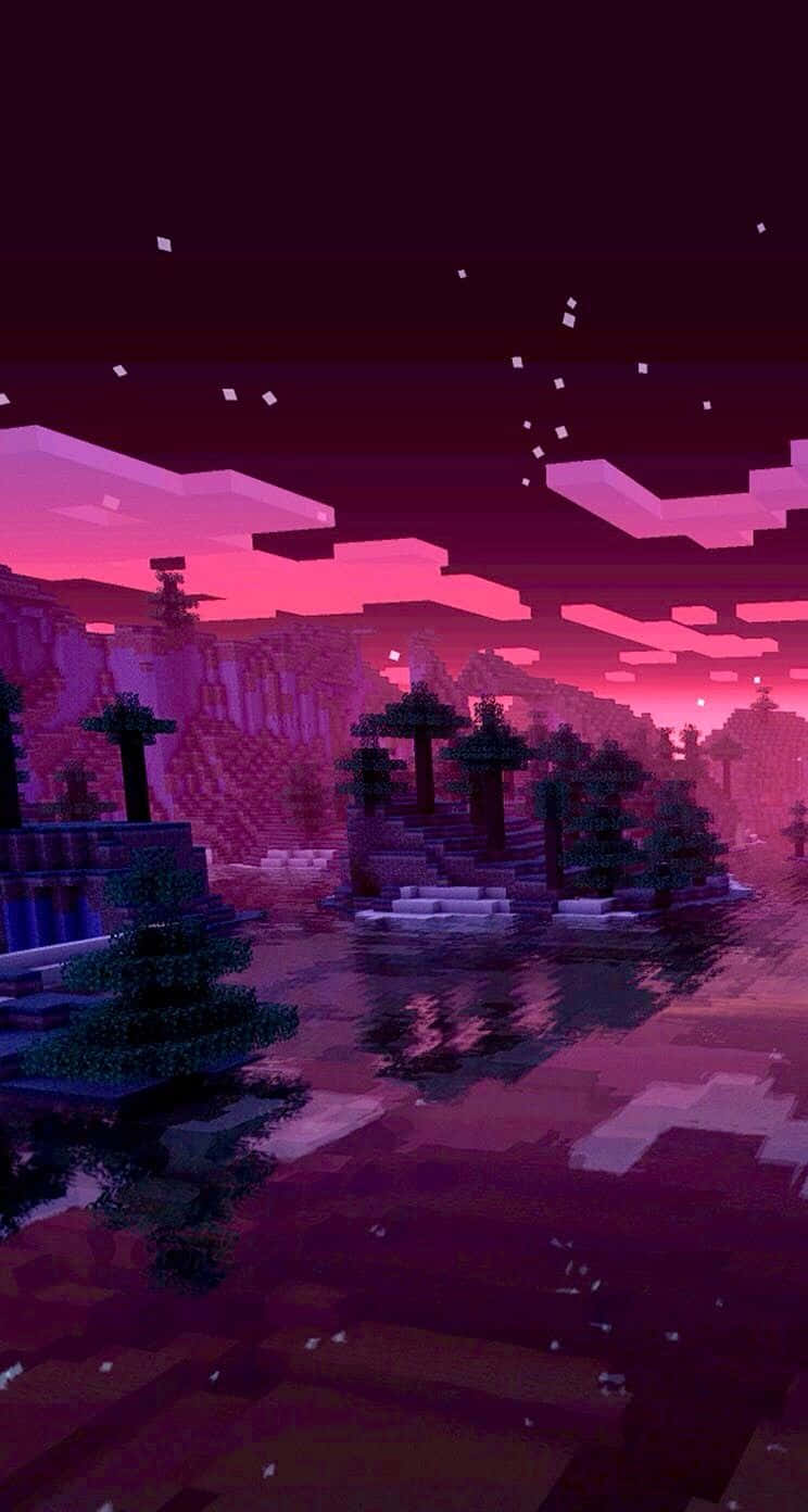 Minecraft, Sunset, twilight, HD Phone Wallpaper