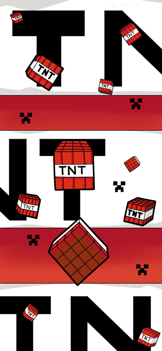 Minecraft Tnt, TNT, cartoonish red TNT blocks, HD Phone Wallpaper