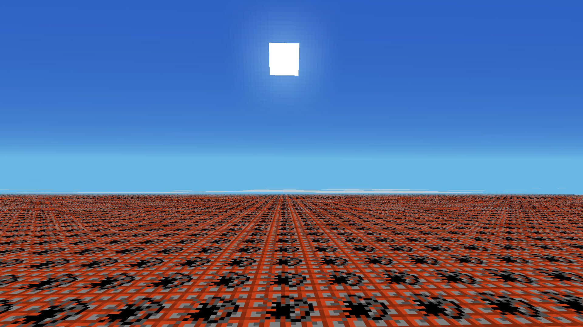 Minecraft Tnt, pixelated orange grid, clear blue sky, Full HD Desktop Wallpaper