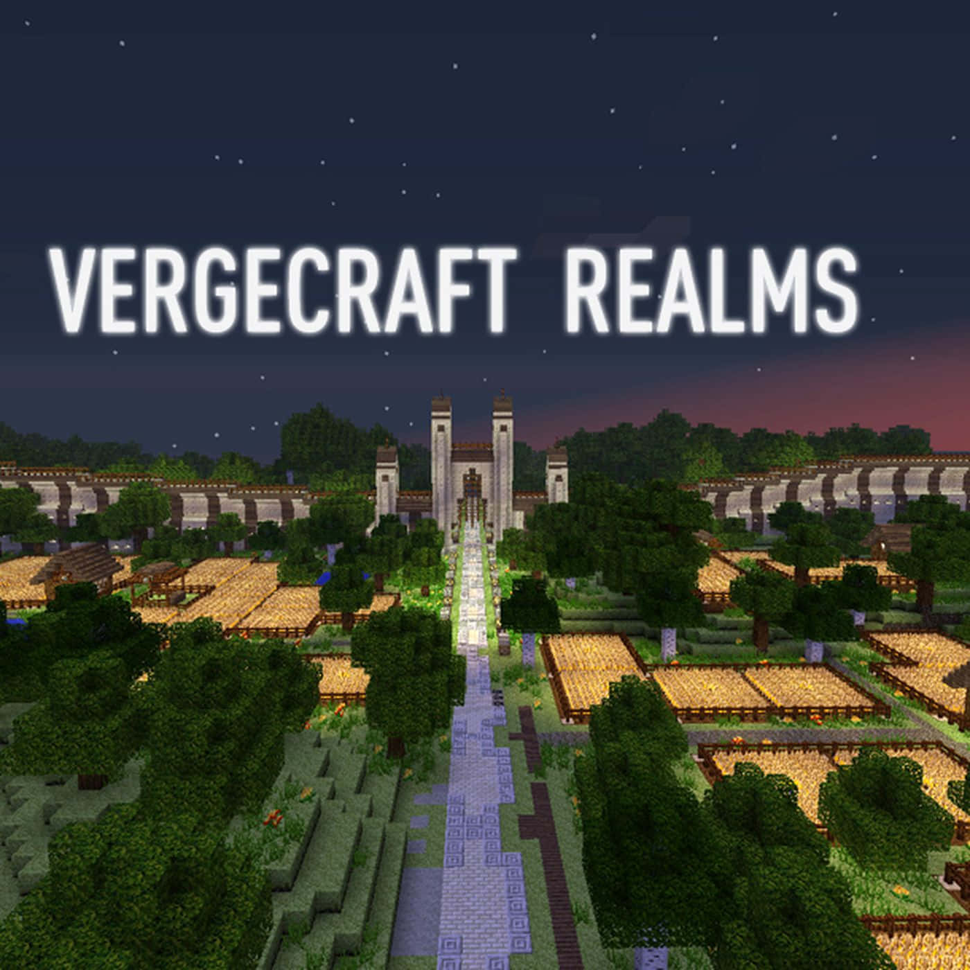 Minecraft, village, twilight, HD Desktop Wallpaper