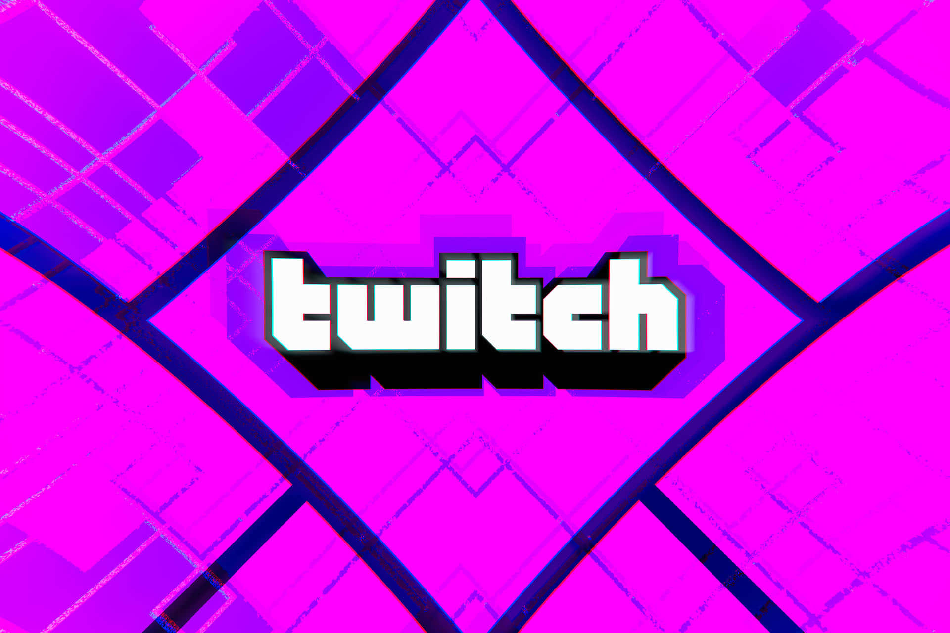 Neon Twitch, vibrant pink, purple geometric pattern, Full HD Desktop Wallpaper