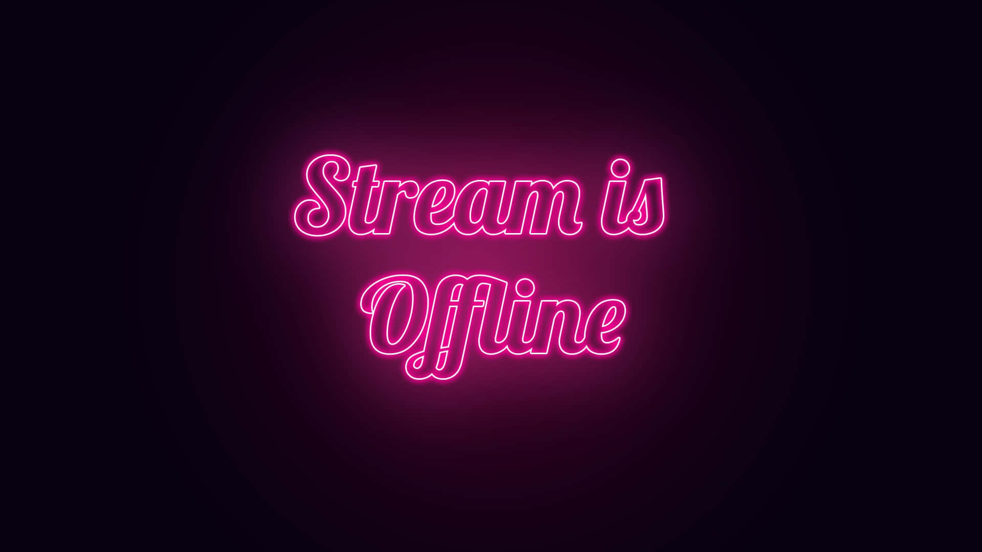 Neon Twitch, vibrant pink neon text, Stream is Offline, Full HD Desktop Wallpaper
