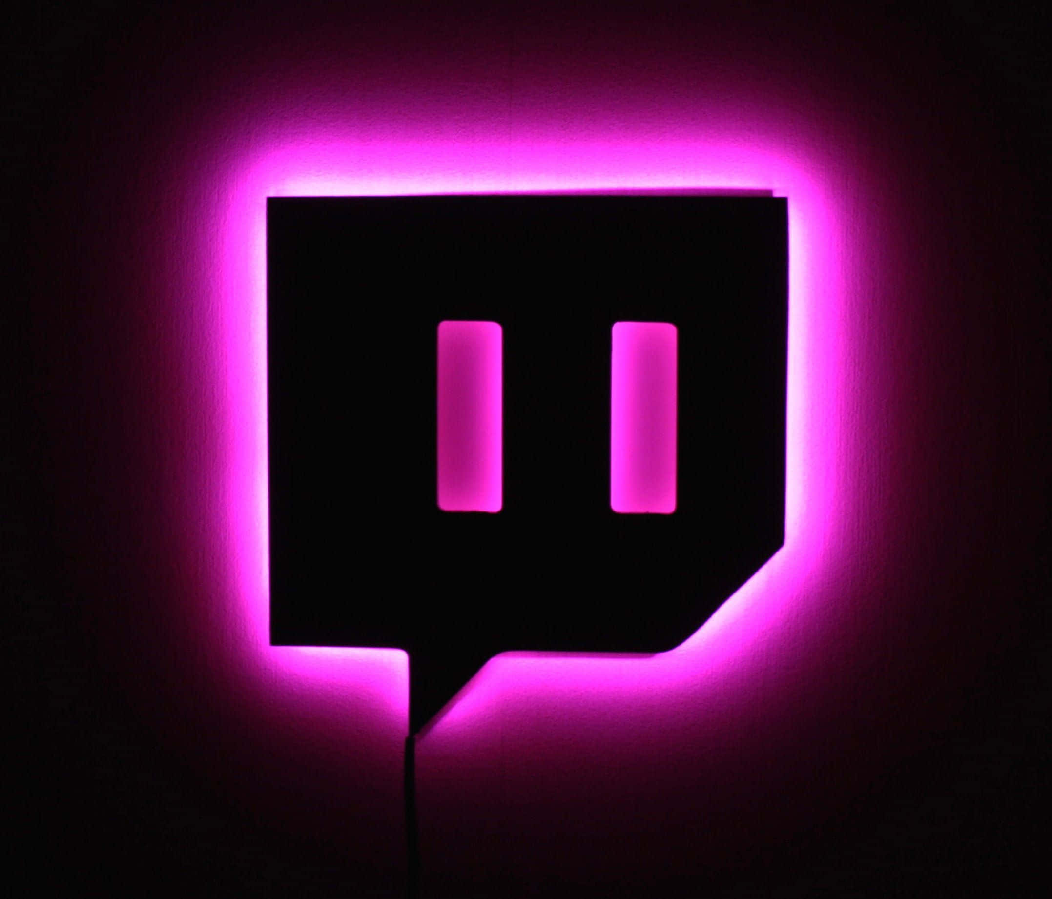 Neon Twitch, glowing pink Twitch logo sign, vibrant neon aura, Full HD Desktop Wallpaper