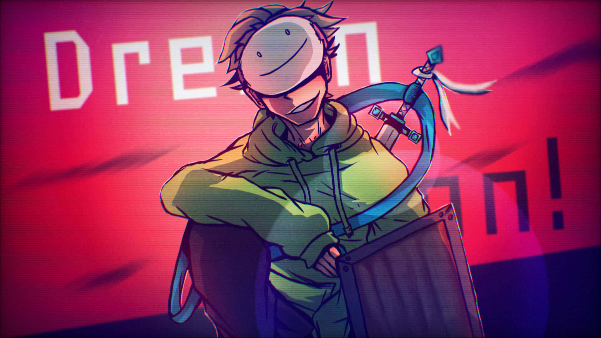 Minecraft Twitch Streamers, anime character, green hoodie, Full HD Desktop Wallpaper
