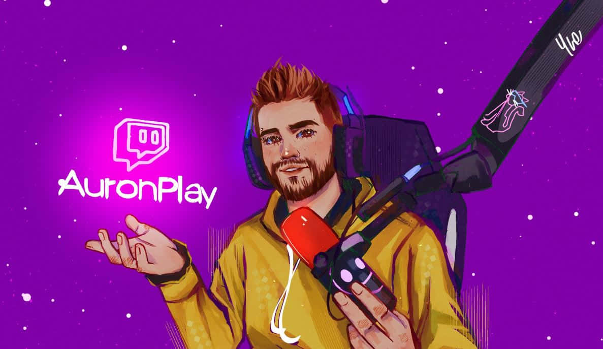 Minecraft Twitch Streamers, Twitch logo, vibrant purple starry background, SD Desktop Wallpaper