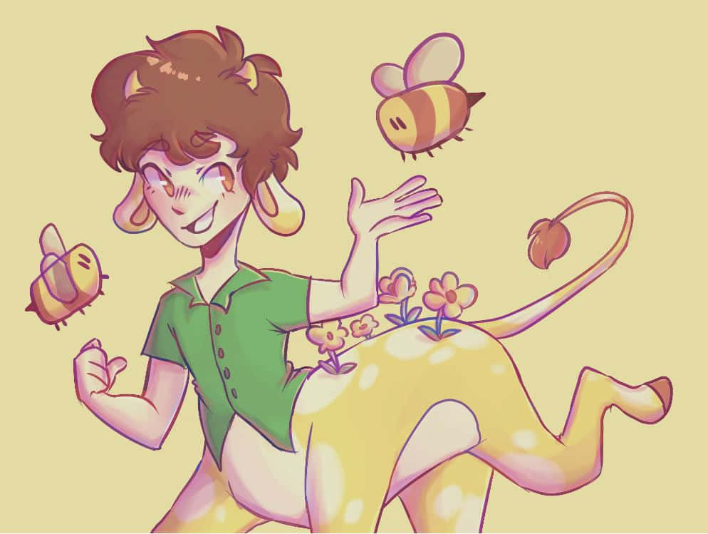 Minecraft Twitch Streamers, anime character, deer features, SD Desktop Wallpaper