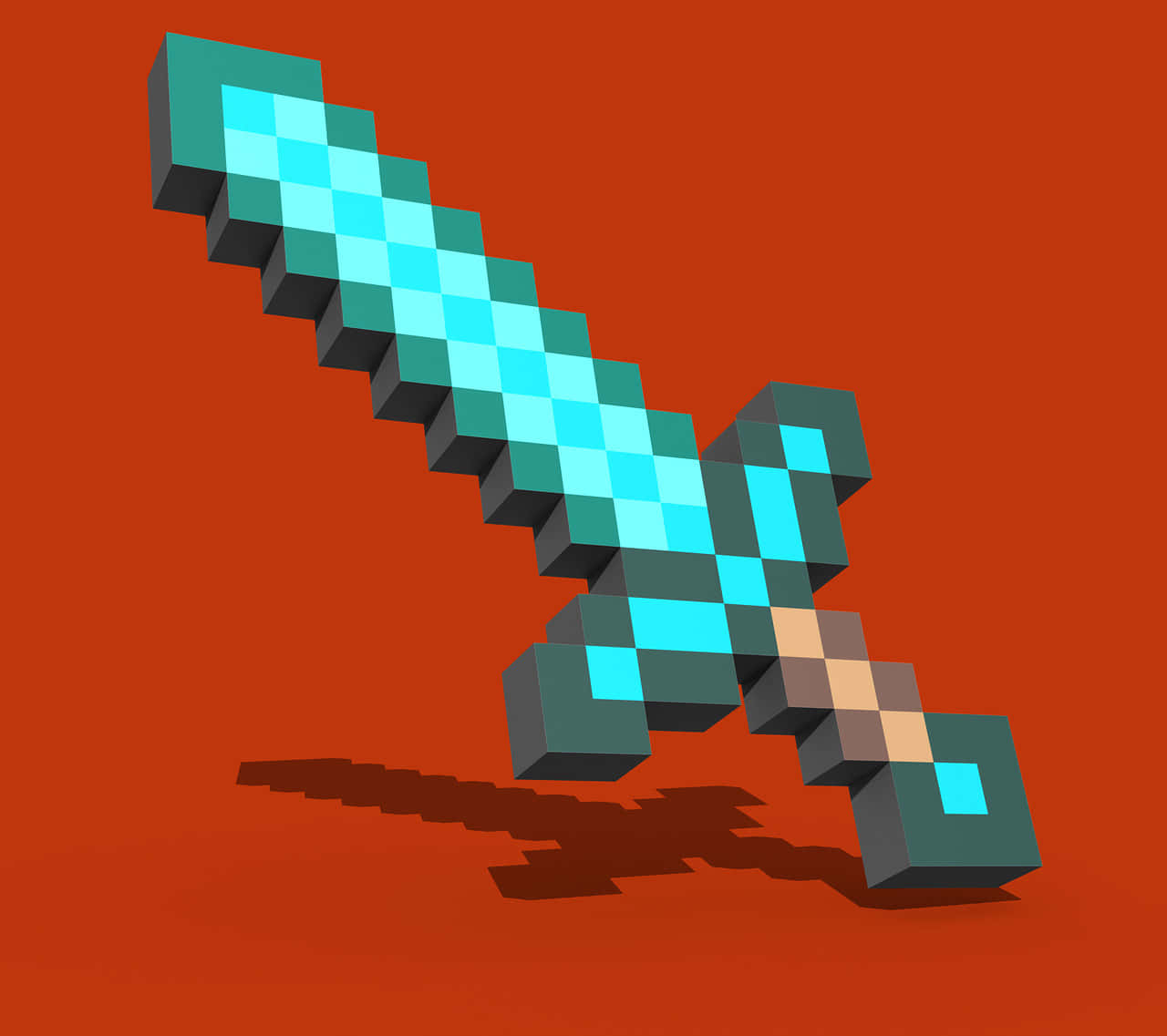 Minecraft, diamond sword, pixelated, HD Desktop Wallpaper