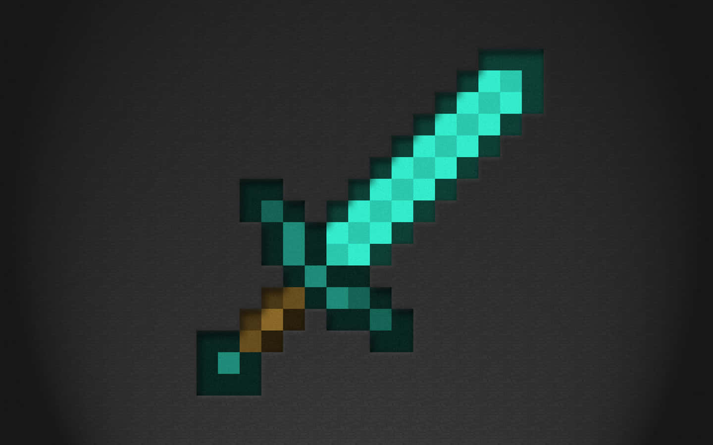 Minecraft Weapons, diamond sword, cyan light, HD Desktop Wallpaper