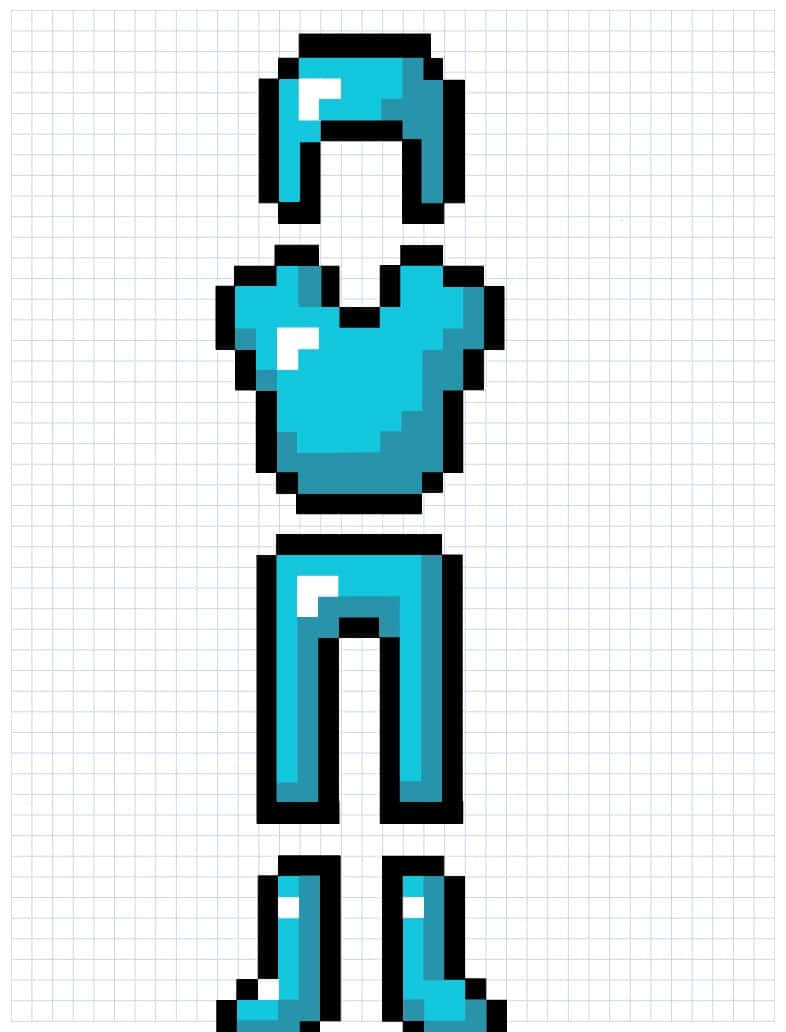 Minecraft, blue humanoid figure, blocky limbs, SD Phone Wallpaper