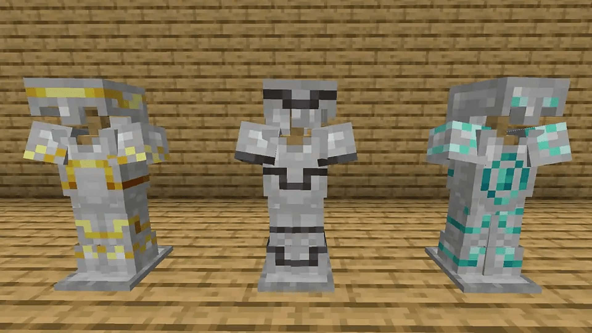 Minecraft warrior, diamond armor, pixelated Minecraft armor sets, Full HD Desktop Wallpaper