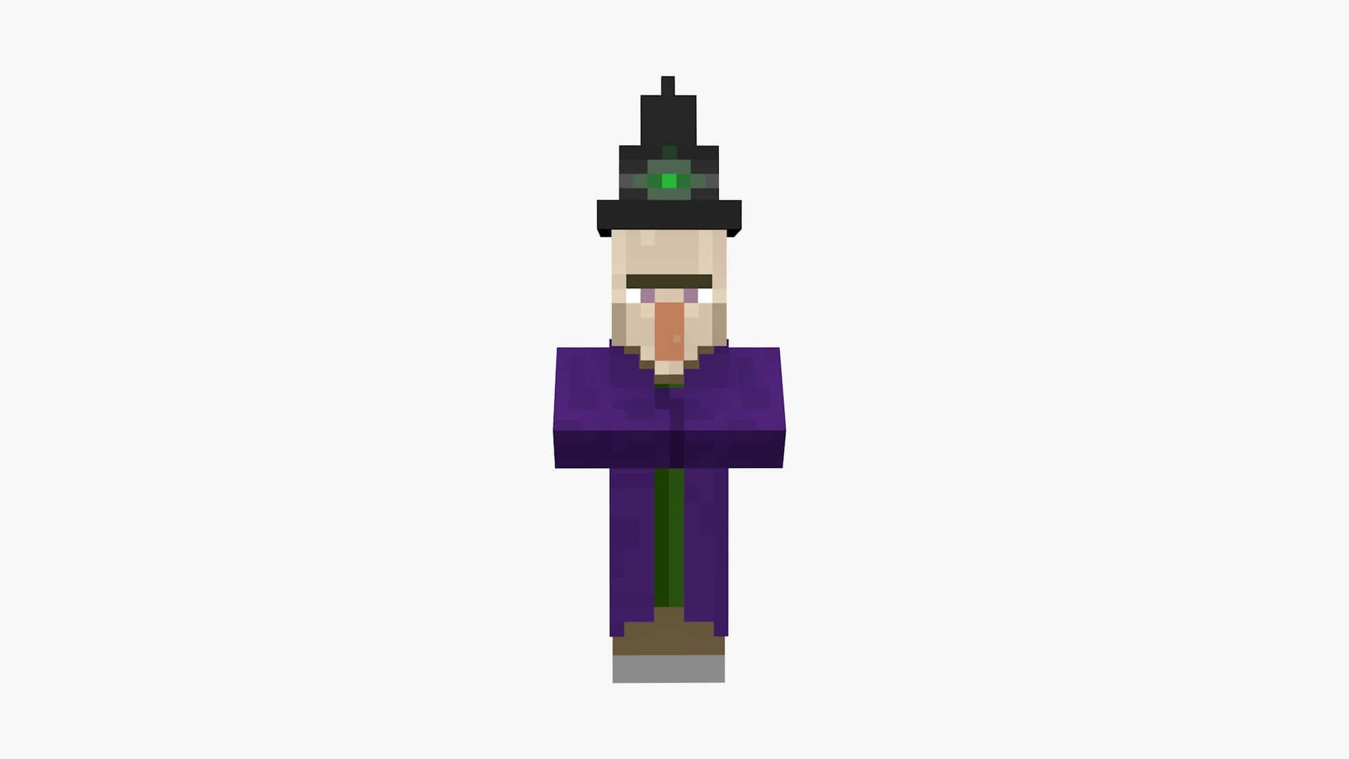 Minecraft Witch, purple robe, black hat, Full HD Desktop Wallpaper