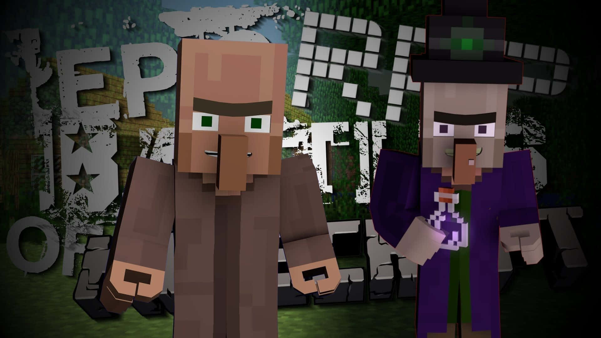 Minecraft Witch, dusk, blocky, Full HD Desktop Wallpaper