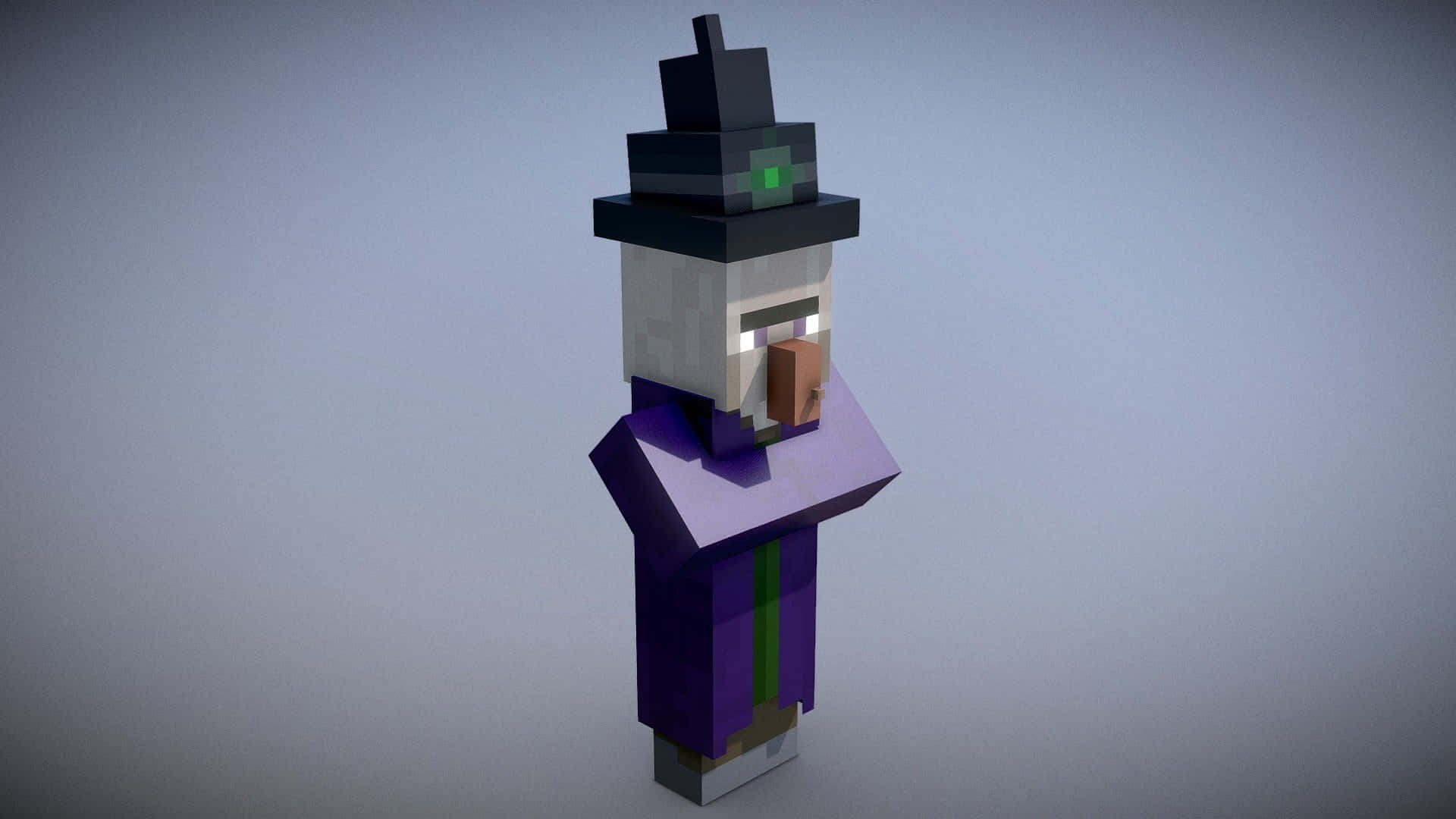 Minecraft Witch, black hat, purple robe, Full HD Desktop Wallpaper