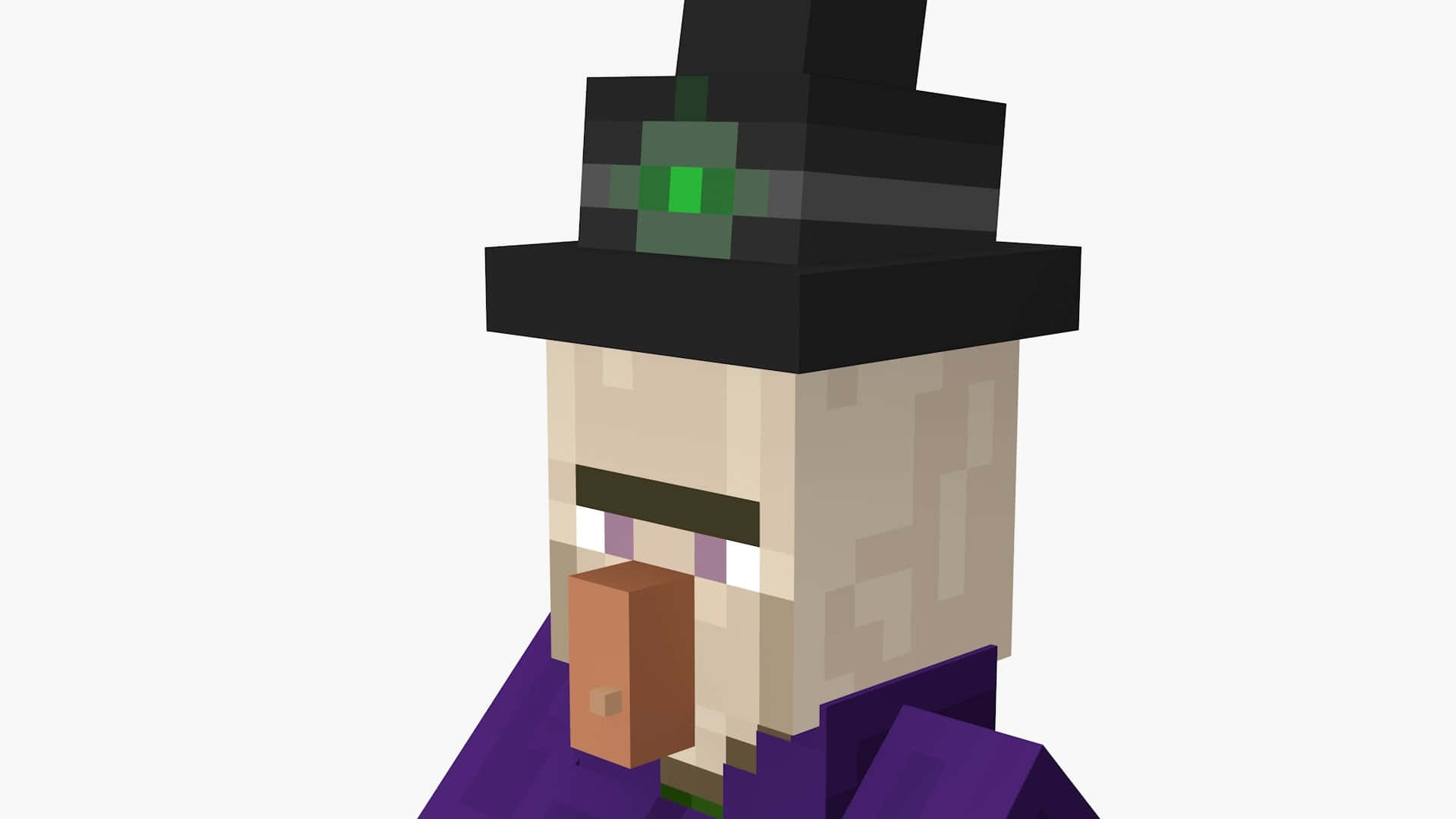 Minecraft Witch, black hat, green gem, Full HD Desktop Wallpaper