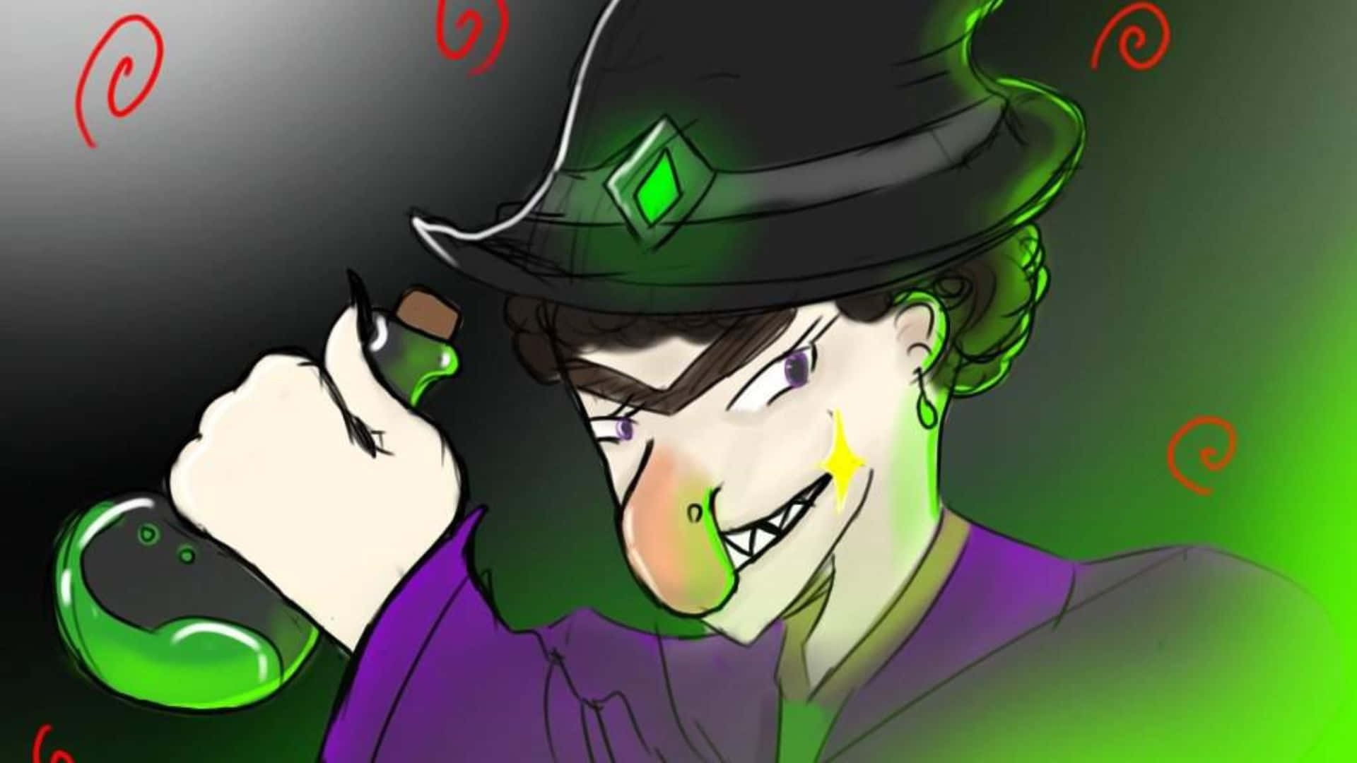 Minecraft Witch, green slime, potion bottle, Full HD Desktop Wallpaper