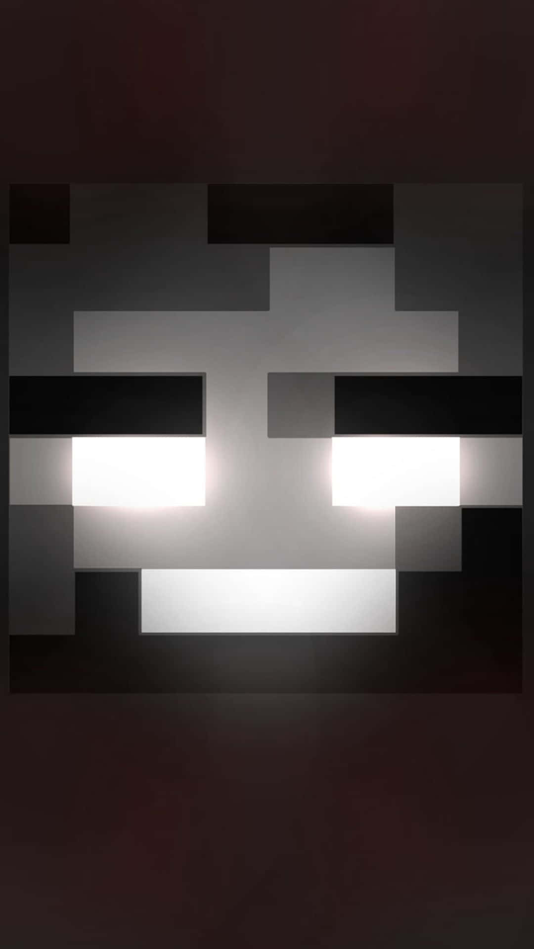 Minecraft Wither, pixelated ghost face, glowing eyes, Full HD Phone Wallpaper