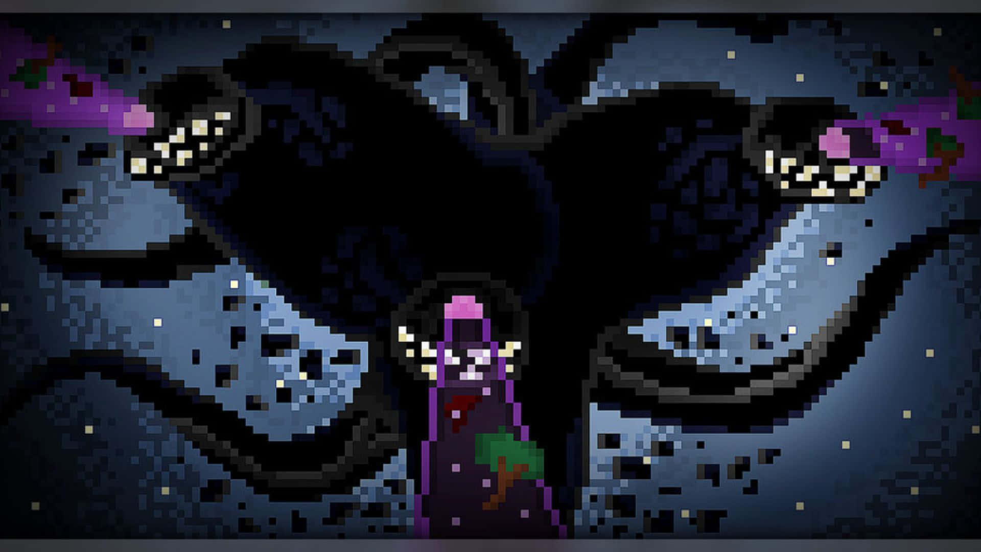 Minecraft Wither, purple robes, glowing eyes, Full HD Desktop Wallpaper