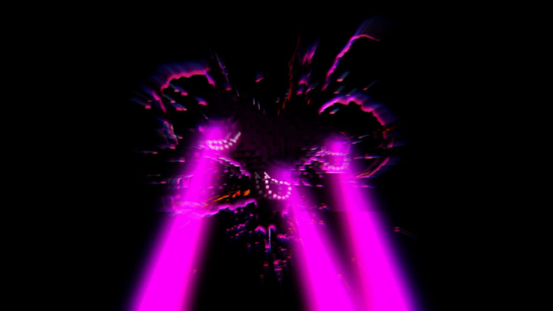 Minecraft Wither, glowing purple eyes, beams, Full HD Desktop Wallpaper