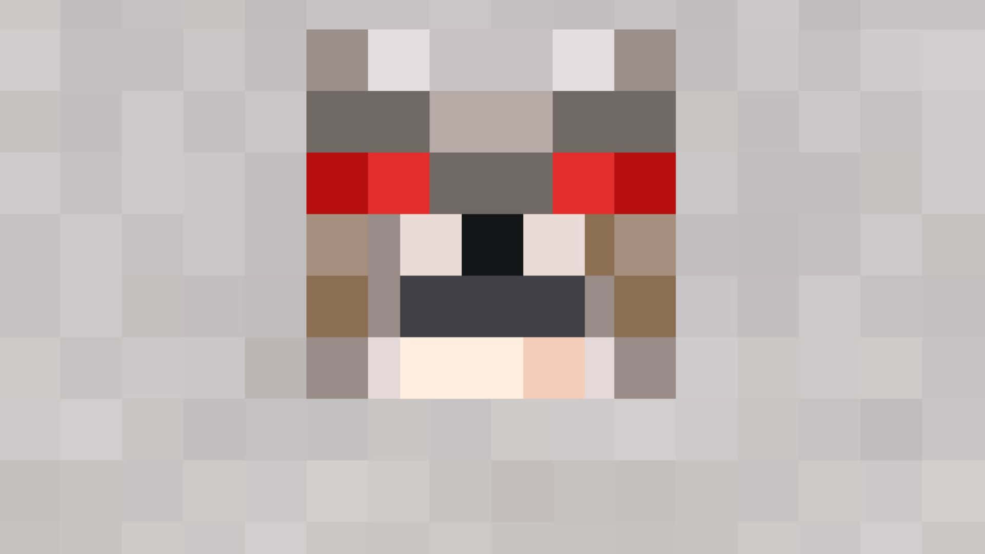 Minecraft Wolf, forest biome, red eyes, Full HD Desktop Wallpaper