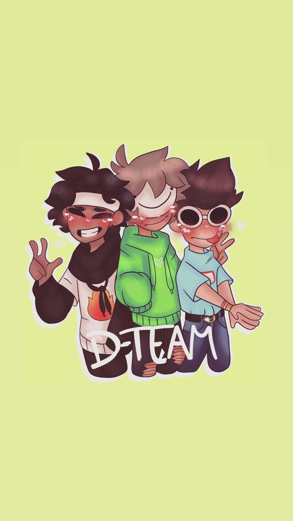 Minecraft YouTubers, D-TEAM, anime-style, Full HD Phone Wallpaper