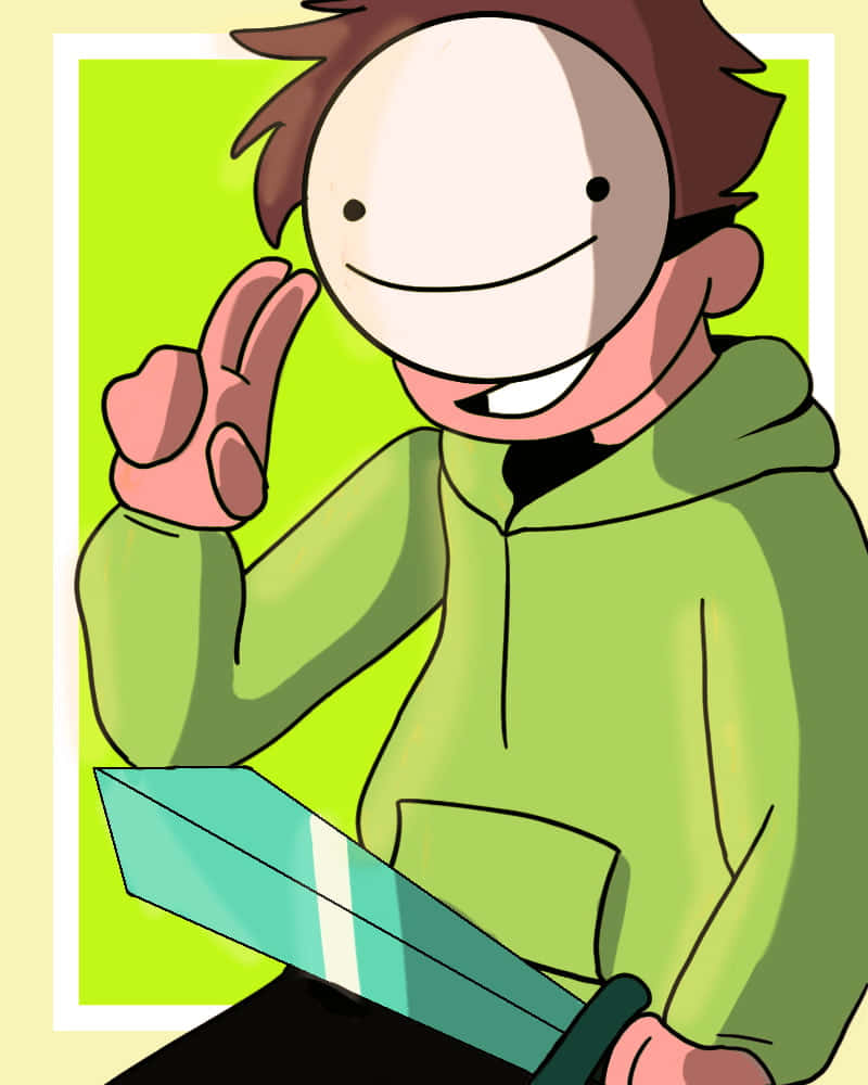 Minecraft YouTubers, green hoodie, glowing sword, SD Phone Wallpaper
