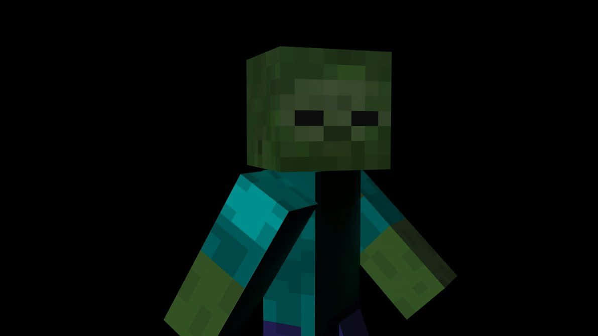 Minecraft Zombie, green skin, teal shirt, SD Desktop Wallpaper