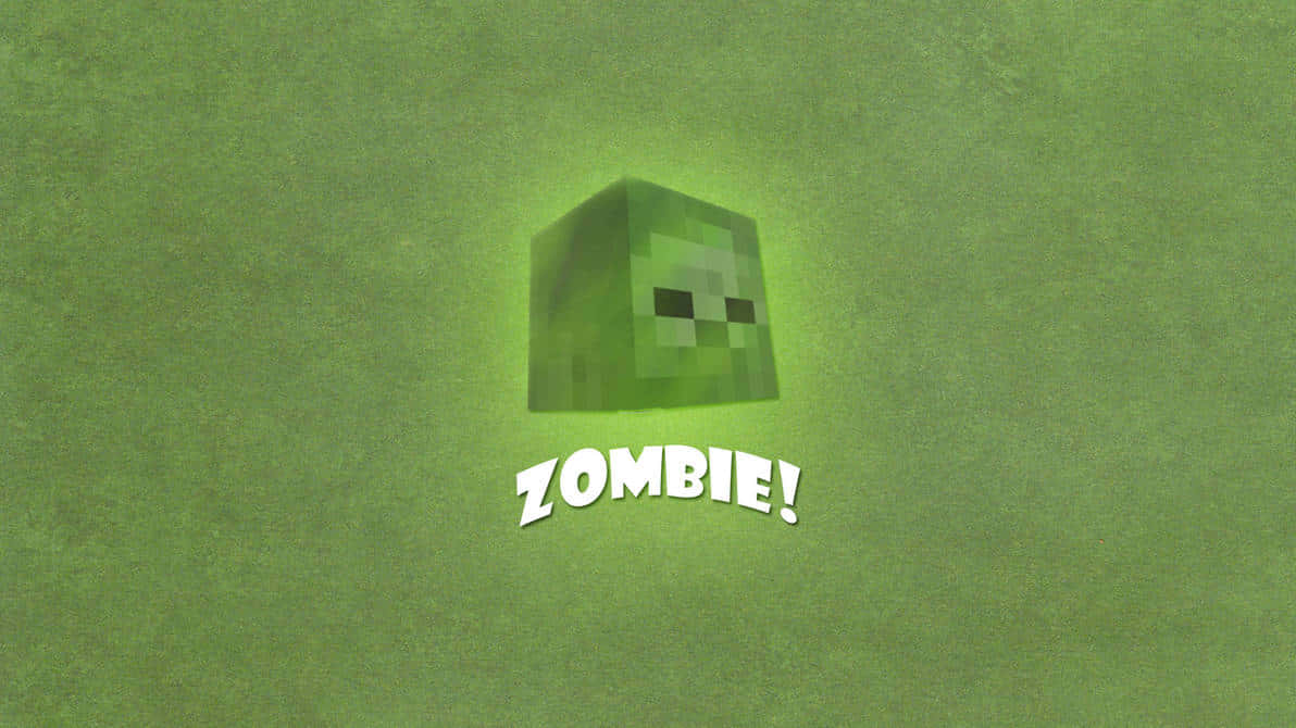 Minecraft Zombie, glowing green, pixelated, SD Desktop Wallpaper