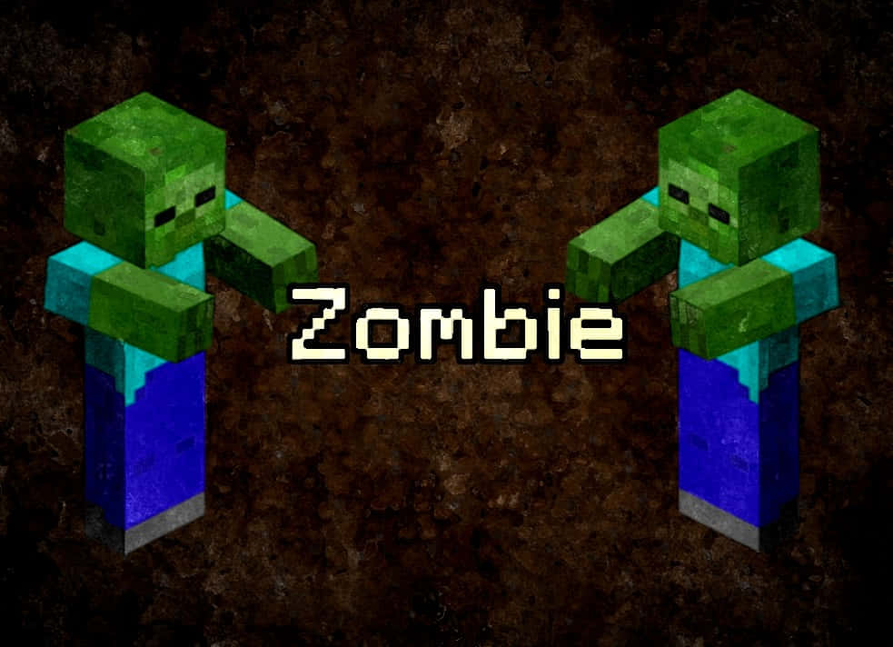 Minecraft Zombie, pixelated Minecraft zombies, dark textured background, SD Desktop Wallpaper