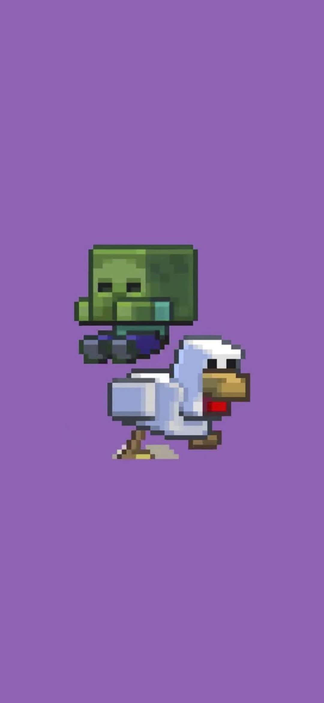 Minecraft Zombie, green zombie, white bird, Full HD Phone Wallpaper