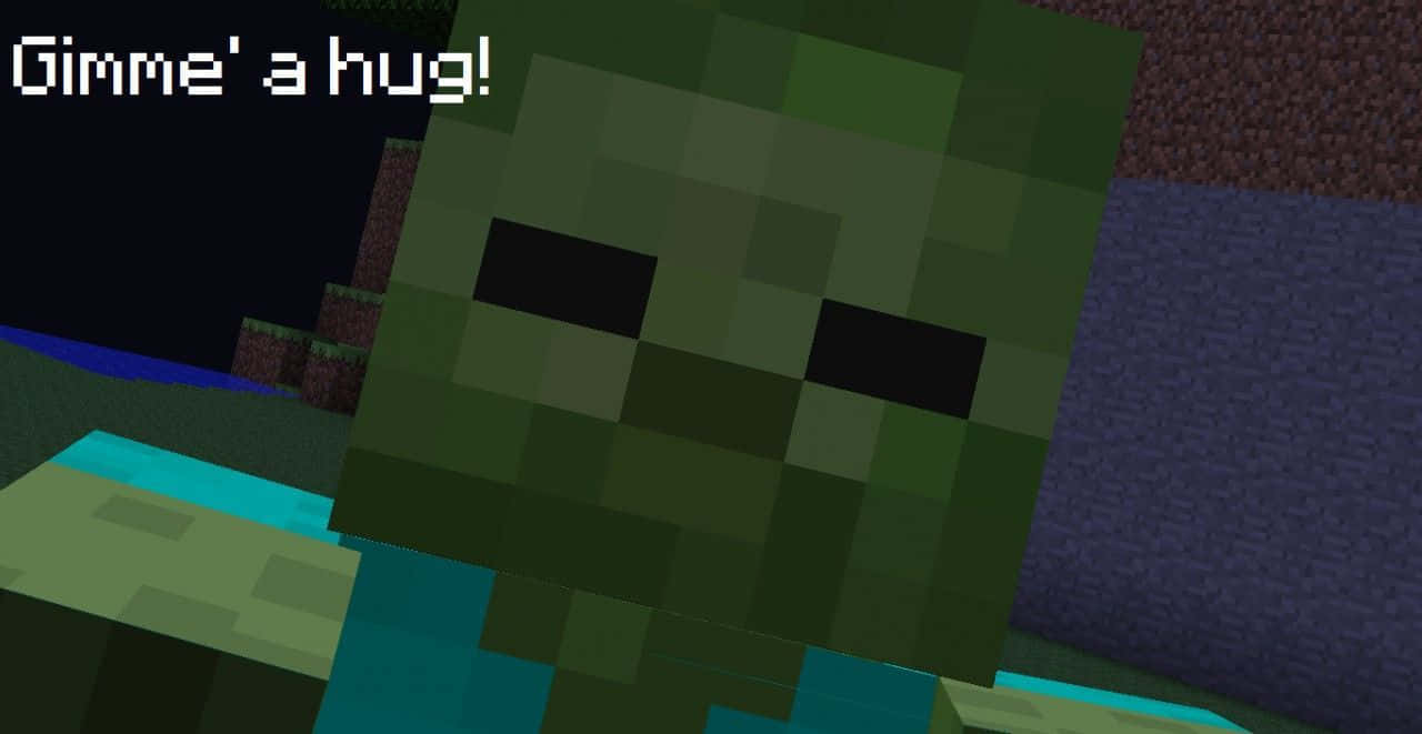 Minecraft zombie, pixelated, blocky game world, HD Desktop Wallpaper