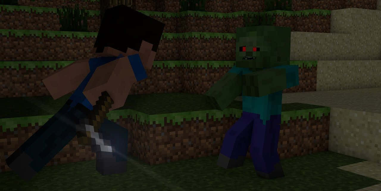 Minecraft Zombie, blue armor, green zombie, HD Desktop Wallpaper
