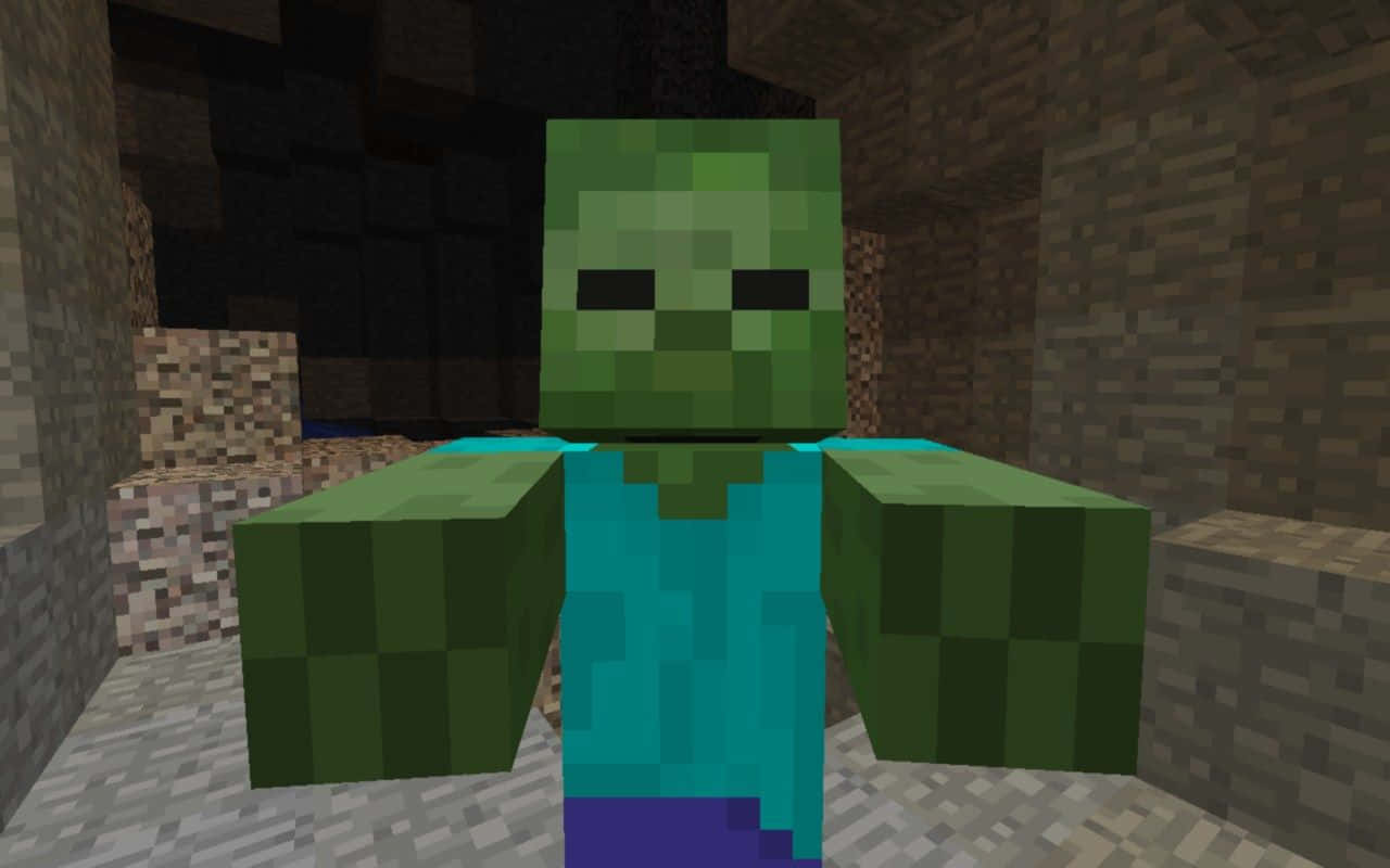 Minecraft, zombie, pixelated, HD Desktop Wallpaper