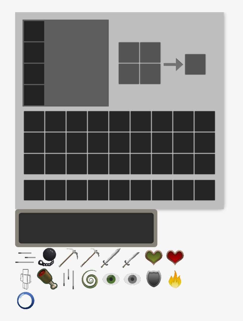 Minecraft, inventory screen, grid interface, SD Phone Wallpaper