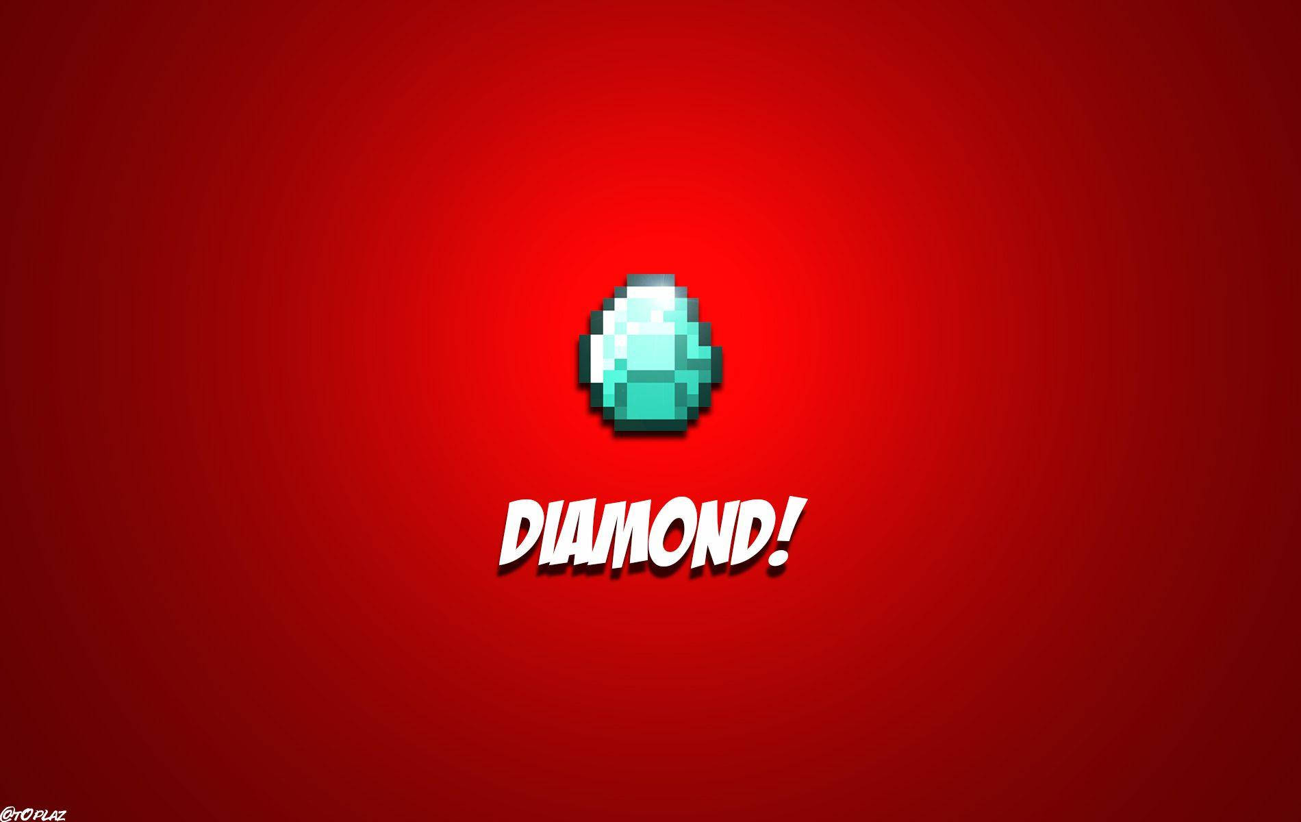 blue diamond, red backdrop, pixelated diamond, HD Desktop Wallpaper